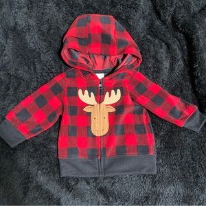 Carters flannel 0-3months zip up hoodie